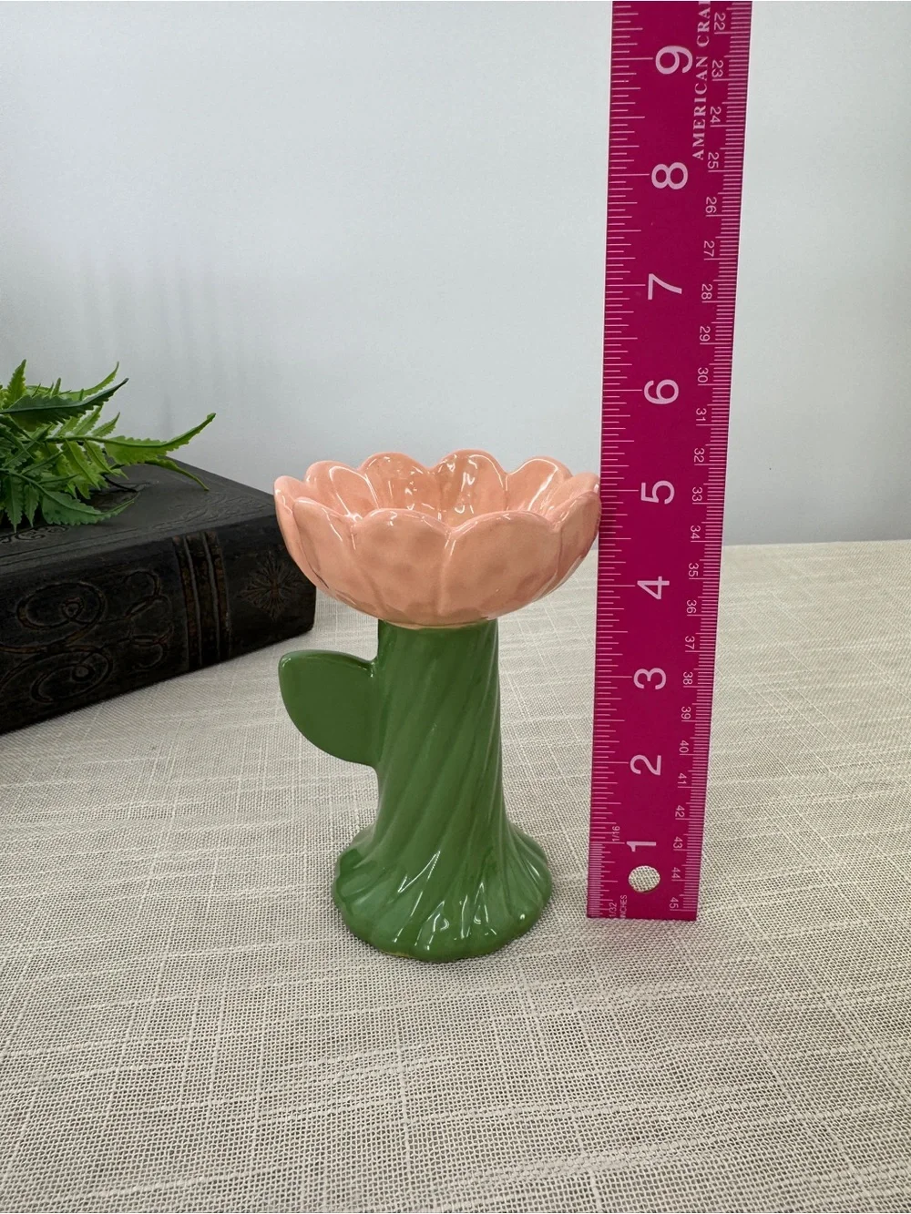 Pink Flower Candlestick Holder Cottagecore Floral Grandmacore